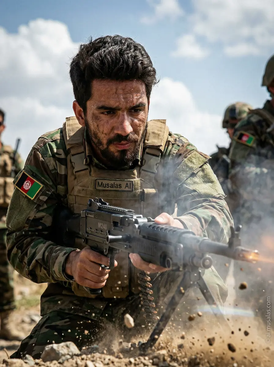 Afghan Army Soldier Combat Scene