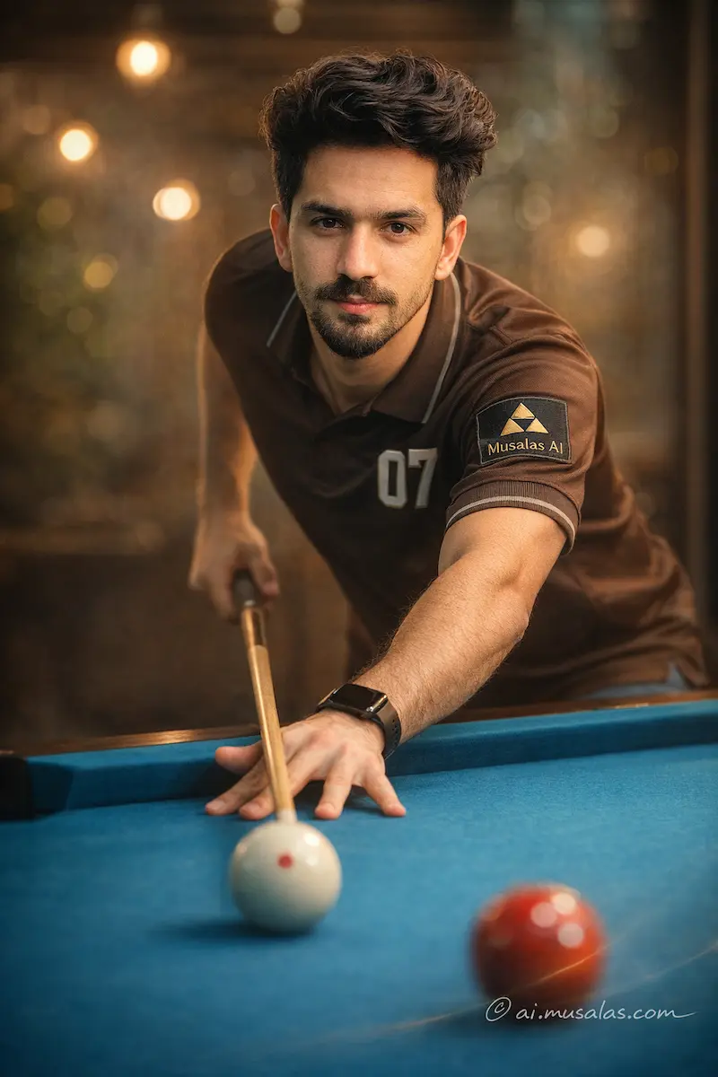 Cinematic Billiards Player Portrait
