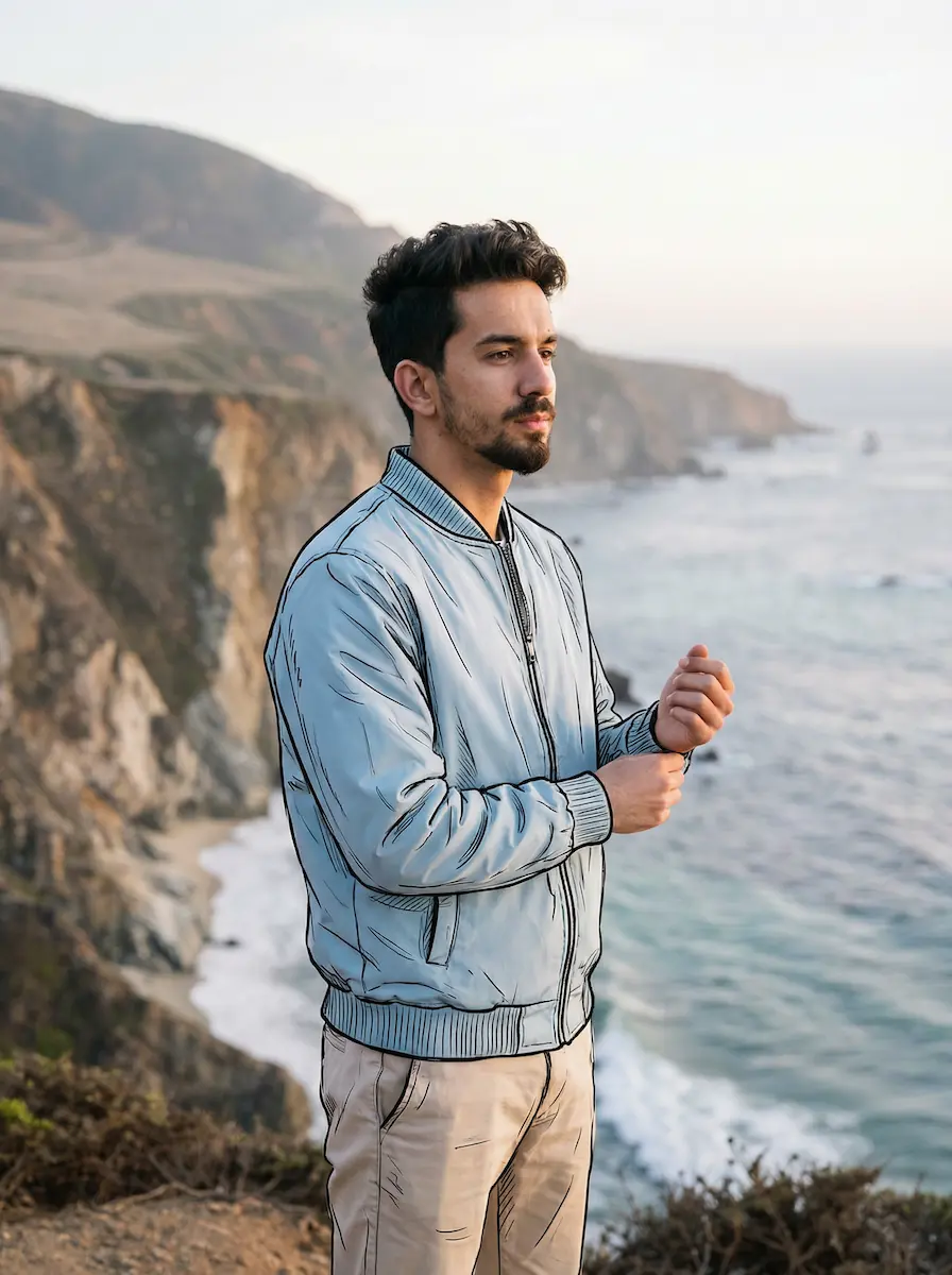 Coastal Cliff Fashion Editorial Portrait