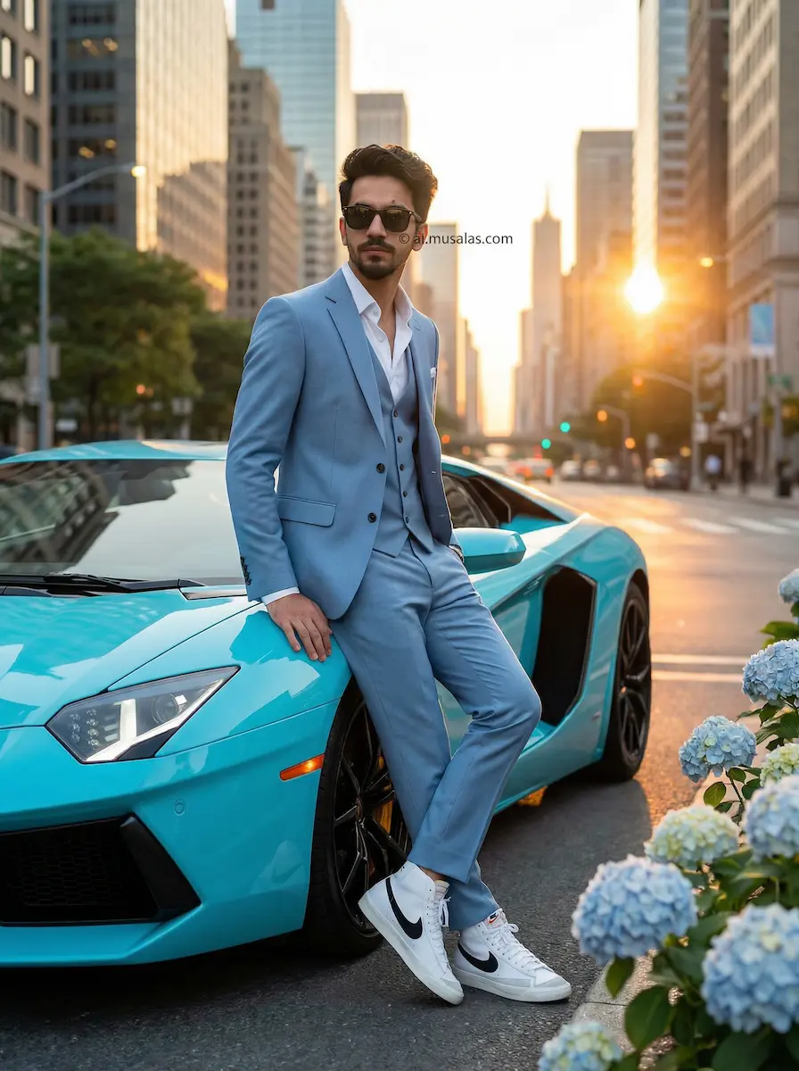 Lamborghini Aventador Luxury Fashion Portrait