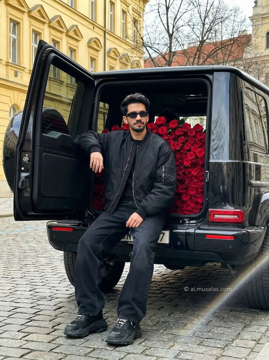 Mercedes G-Class Roses Fashion Portrait